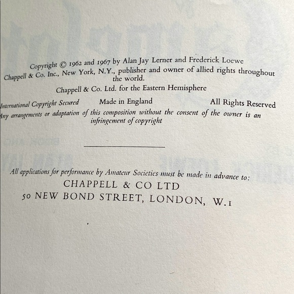 CAMELOT COMPLETE VOCAL SCORE Alan Jay Lerner & Frederick LOEWE 1962 1967 - Picture 4 of 15